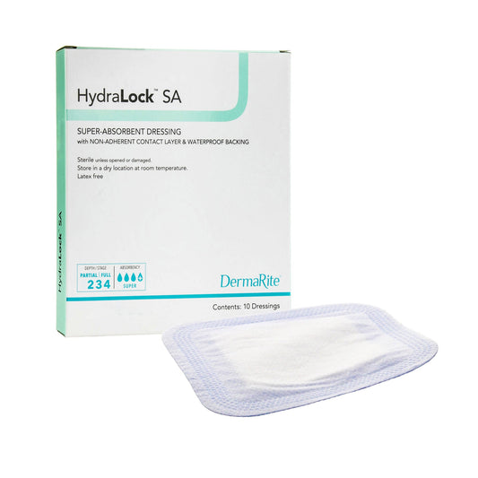 DRESSING, HYDRALOCK SUPER ABSORBENT 3"X3" (10/BX)