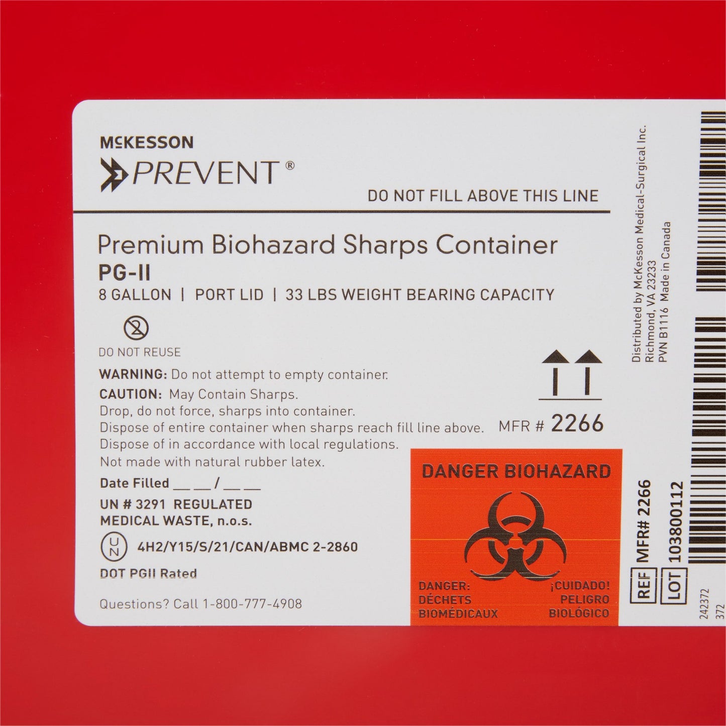CONTAINER, SHARPS RED 8GL (9/CS)