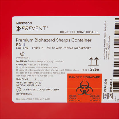 CONTAINER, SHARPS RED 8GL (9/CS)