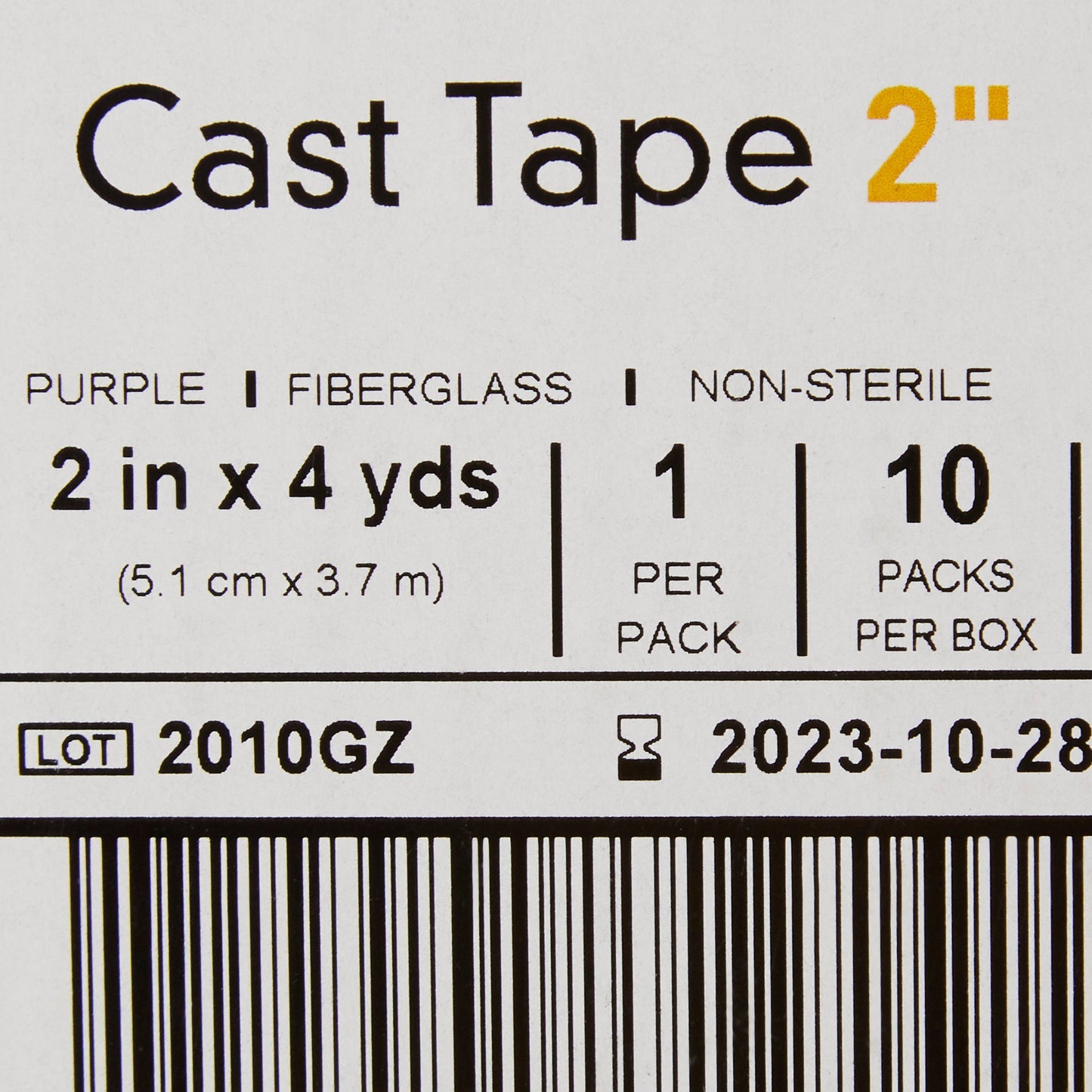 TAPE, CAST PUR LF 2"X4YDS (10RL/BX)