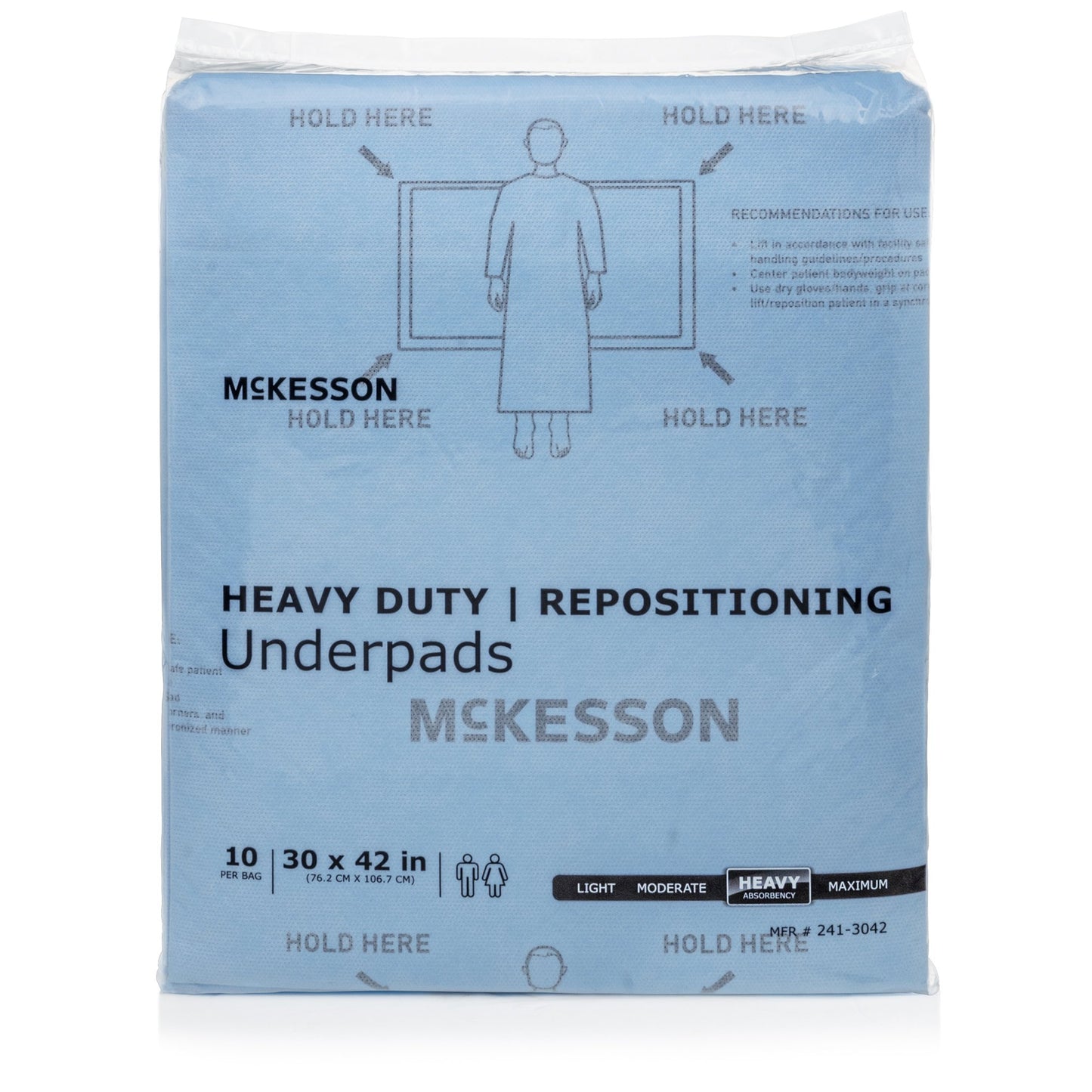 UNDERPAD, PREM REPOSITIONING MAX 300LBS 30" X42" (10/BG 4BG/