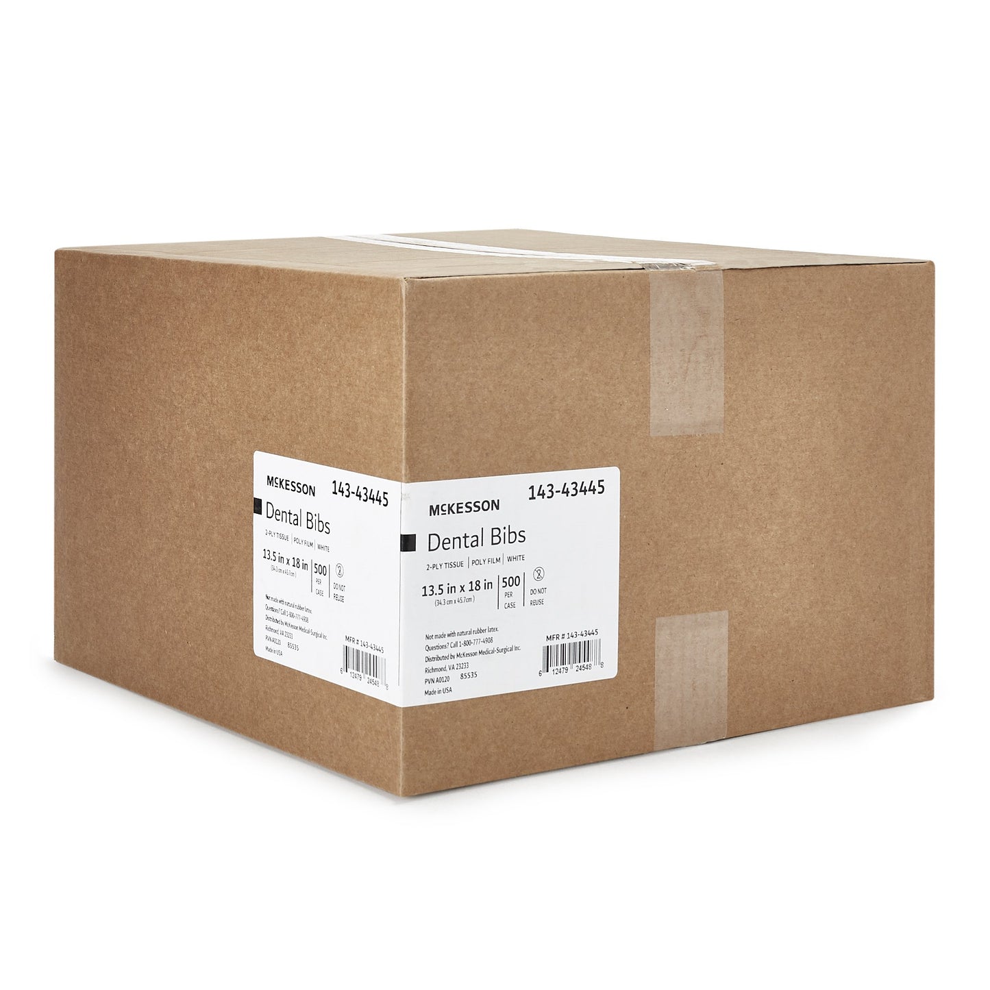 BIB, DENTAL TIP WHT 13.5"X18" (500/CS)