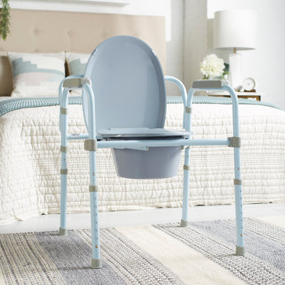 COMMODE, FOLDING STL FRAME BLU350LBS
