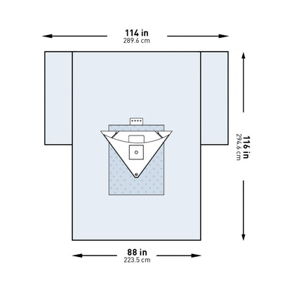 DRAPE, SURGICAL ORTHO KNEE HEAVY DUTY 114"X88"X116" (8/CS)