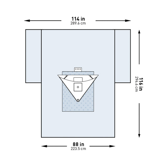 DRAPE, SURGICAL ORTHO KNEE HEAVY DUTY 114"X88"X116" (8/CS)