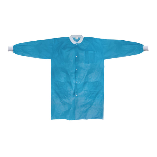 COAT, LAB KNITCUFF LF BLU LG/XLG (10/BG 3BG/CS)