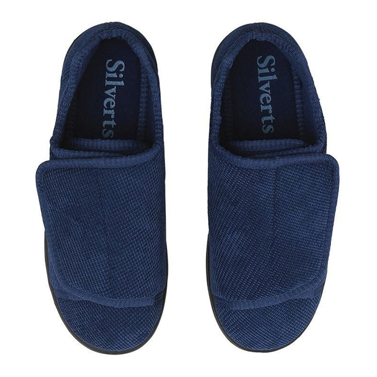 SLIPPER, SILVERTS EASY CLOSURENAVY 2XWIDE SZ6
