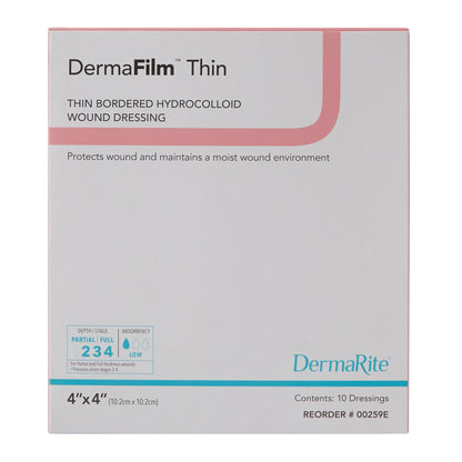 DRESSING, DERMAFILM W/BORDER THIN 4"X4" (10/BX)