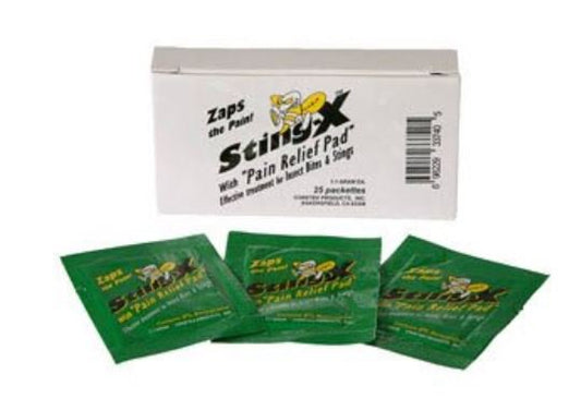 STINGX, TOWELETTE W/PAIN RELIEF (25/BX8BX/CS)