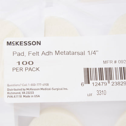 PEDI-PAD, FELT ADH WHT #106-LG"1/4" (100/PK 20PK/CS)