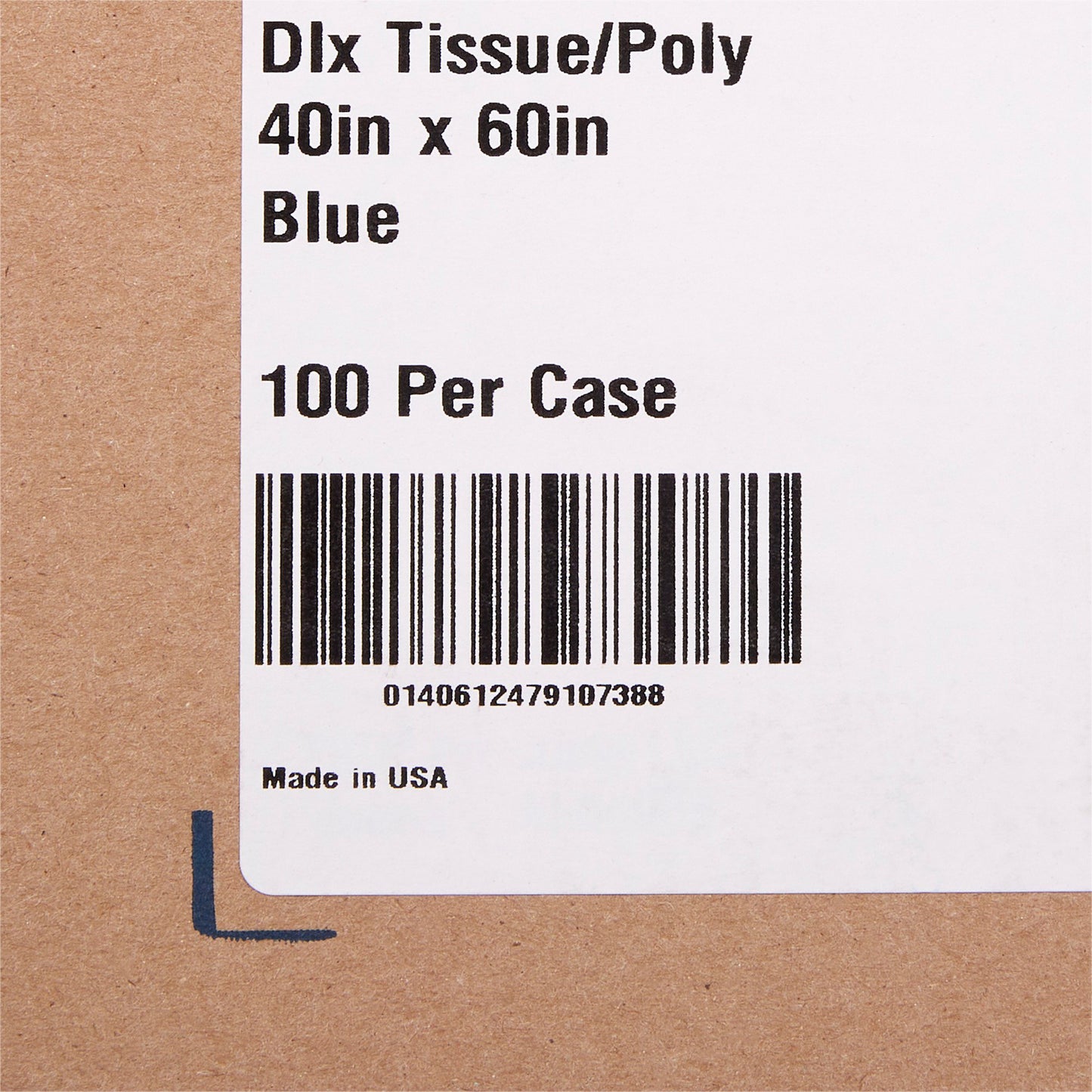 SHEET, DRAPE TISSUE/POLY BLU 40X60 (100/CS)