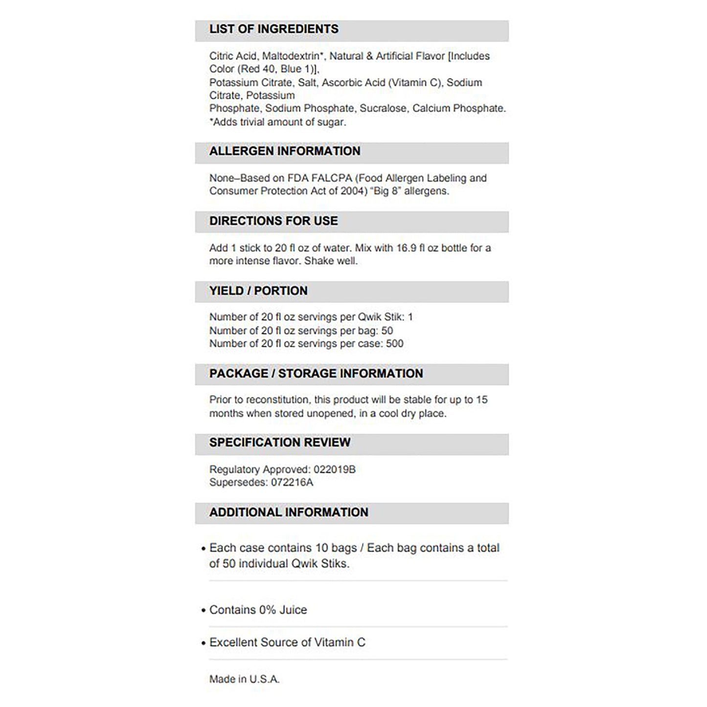 SQWINCHER ZERO, QWIK STIK GRAPE .11OZ (50/PK 10PK/CS)