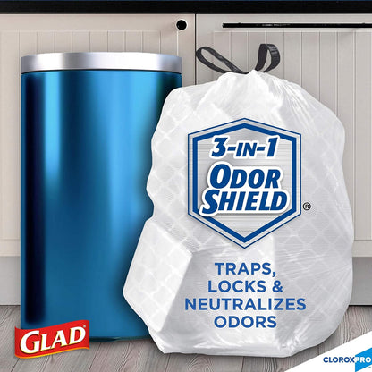 LINER, TRASH GLAD DRWSTRNG FORCEFLEX TALL KITCHEN 13 GSALFLD