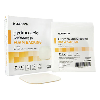 DRESSING, HYDROCOLLOID FOAM-BCK STR 4X4"(10/BX 10B