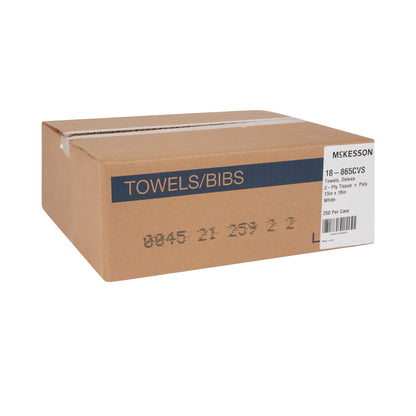 TOWEL, PRO 2PLY POLY WHT 13X18(250/CS)