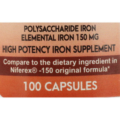 IRON FERRIC POLYSACCHARIDE, CAP 150MG (100/BT 12BT