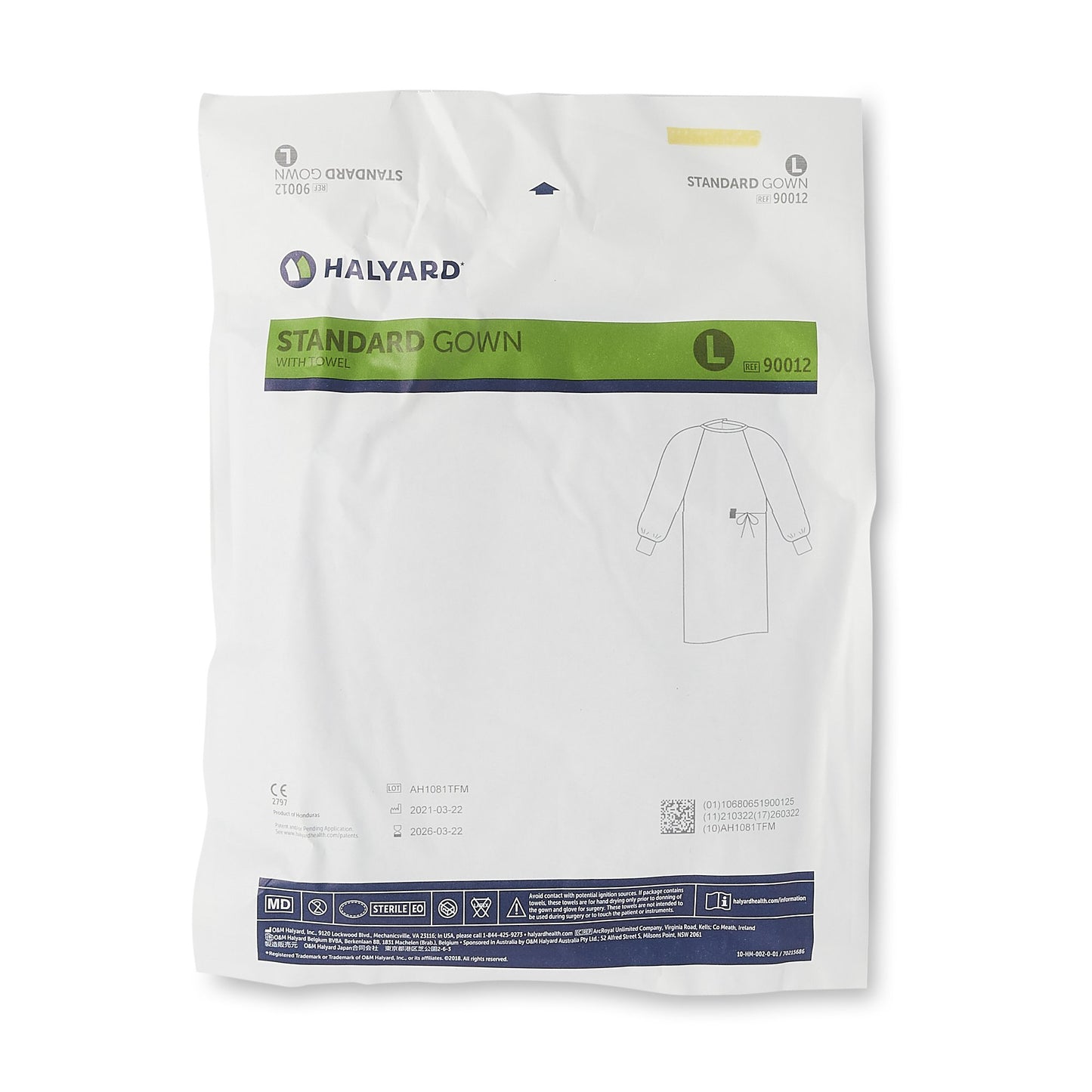 GOWN, SURG STD W/TWL STR LG (36/CS)