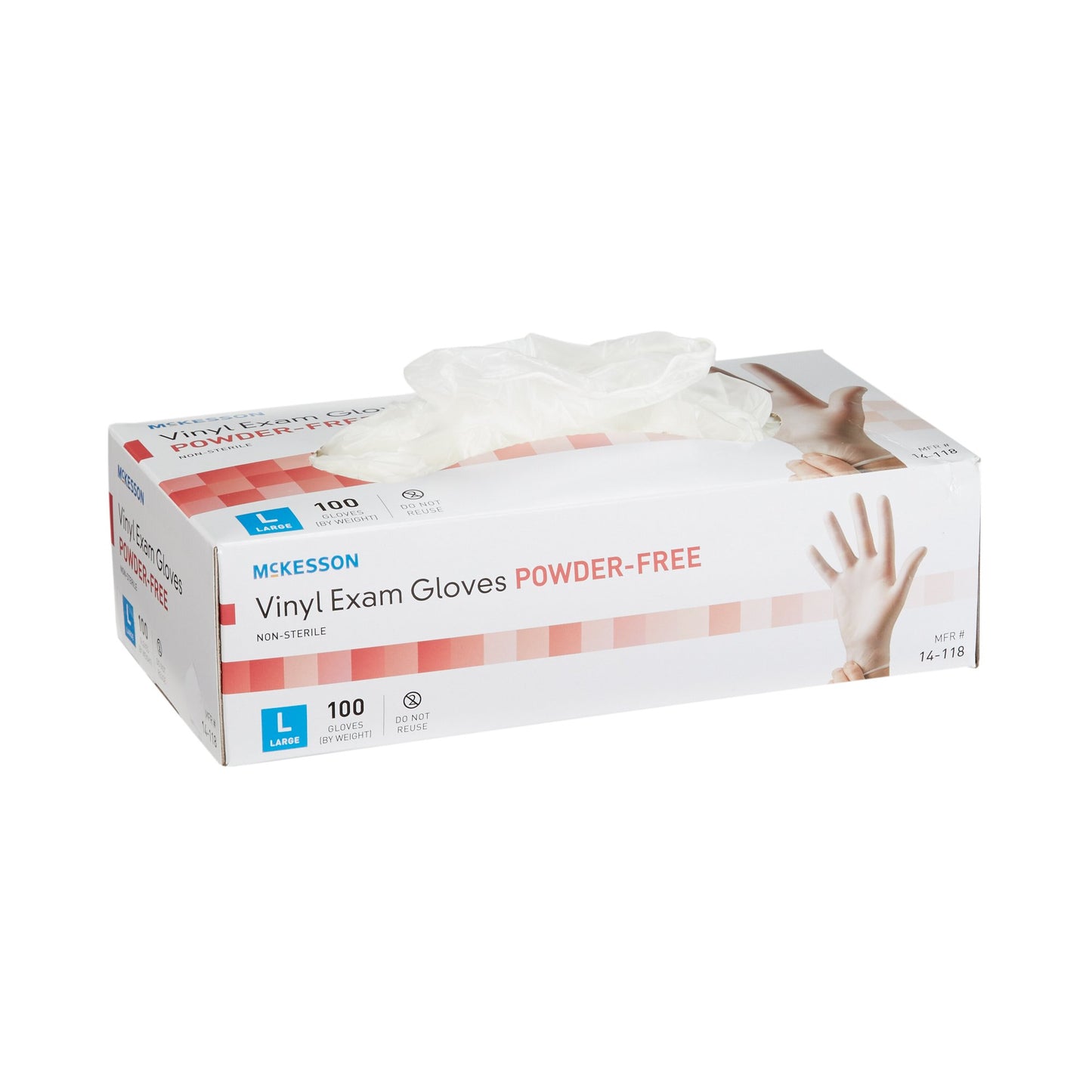 GLOVE, EXAM VNYL LG N/S (100/BX 10BX/CS)