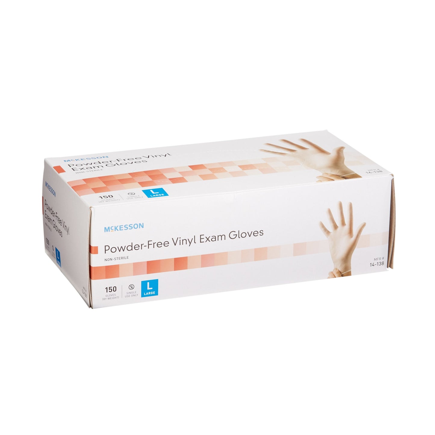 GLOVE, EXAM VNYL LG N/S (150/BX 10BX/CS)