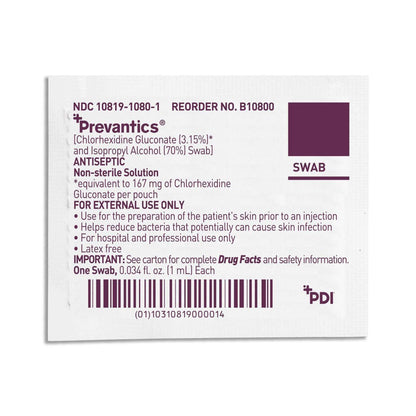 PAD, SWAB PREVANTICS 1ML (100/BX 10BX/CS)