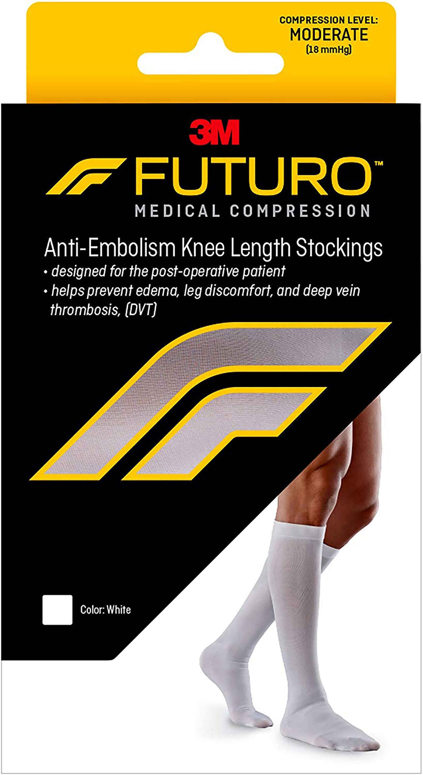 STOCKING, ANTI-EMBOLISM KNEE CLOSED-TOE WHT XLG REG (6PR/CS)