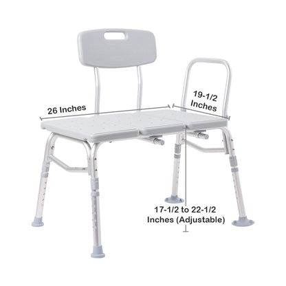BENCH, TRANS W/BACK ALUM FRAME400LBS