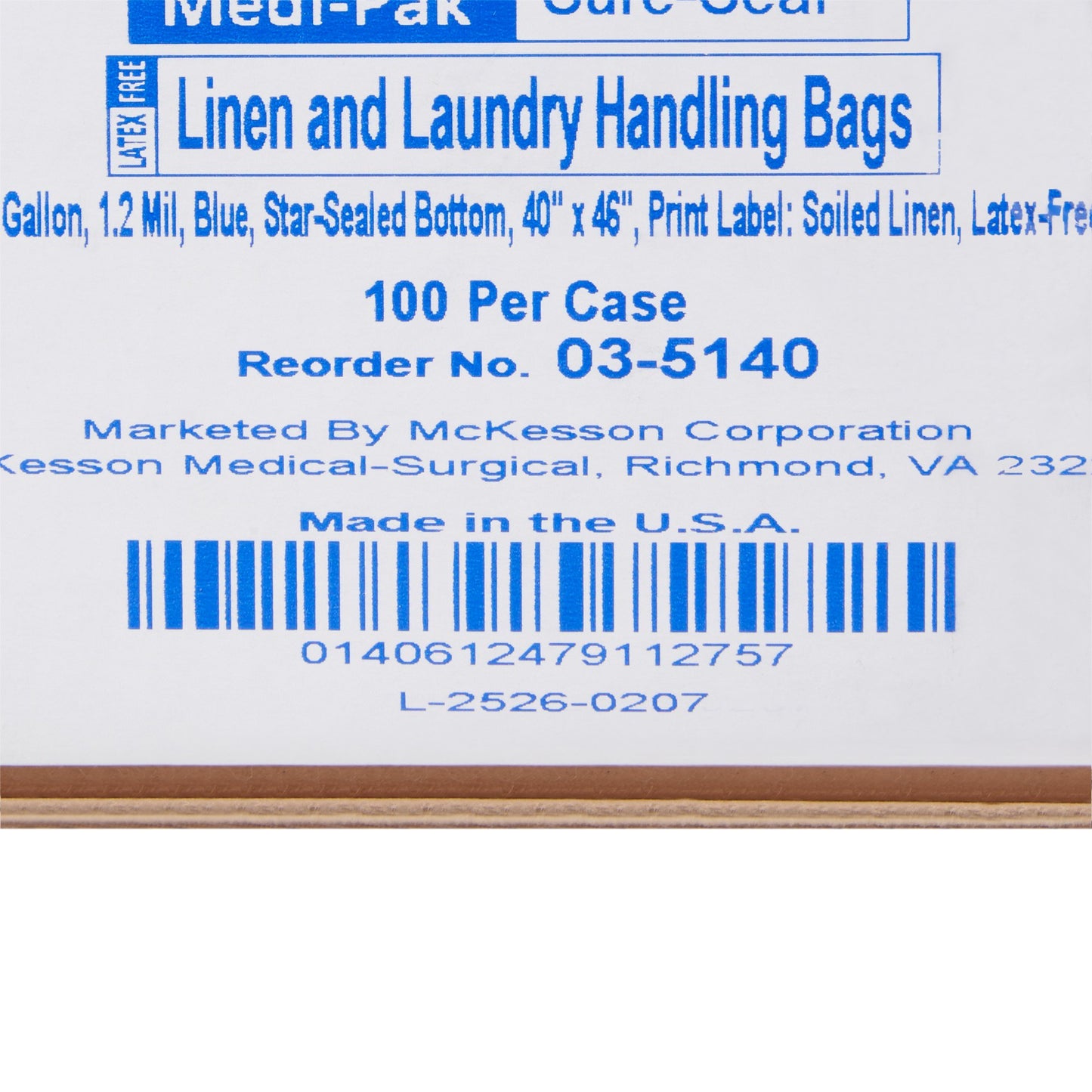 BAG, LINEN SOILED BLU 40"X46" (100/CS)