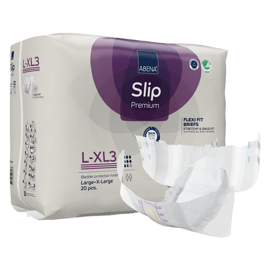 BRIEF, INCONT SLIP FLEX FIT PREM L3-XL3 LG/XLG (20/PK 4PK/CS