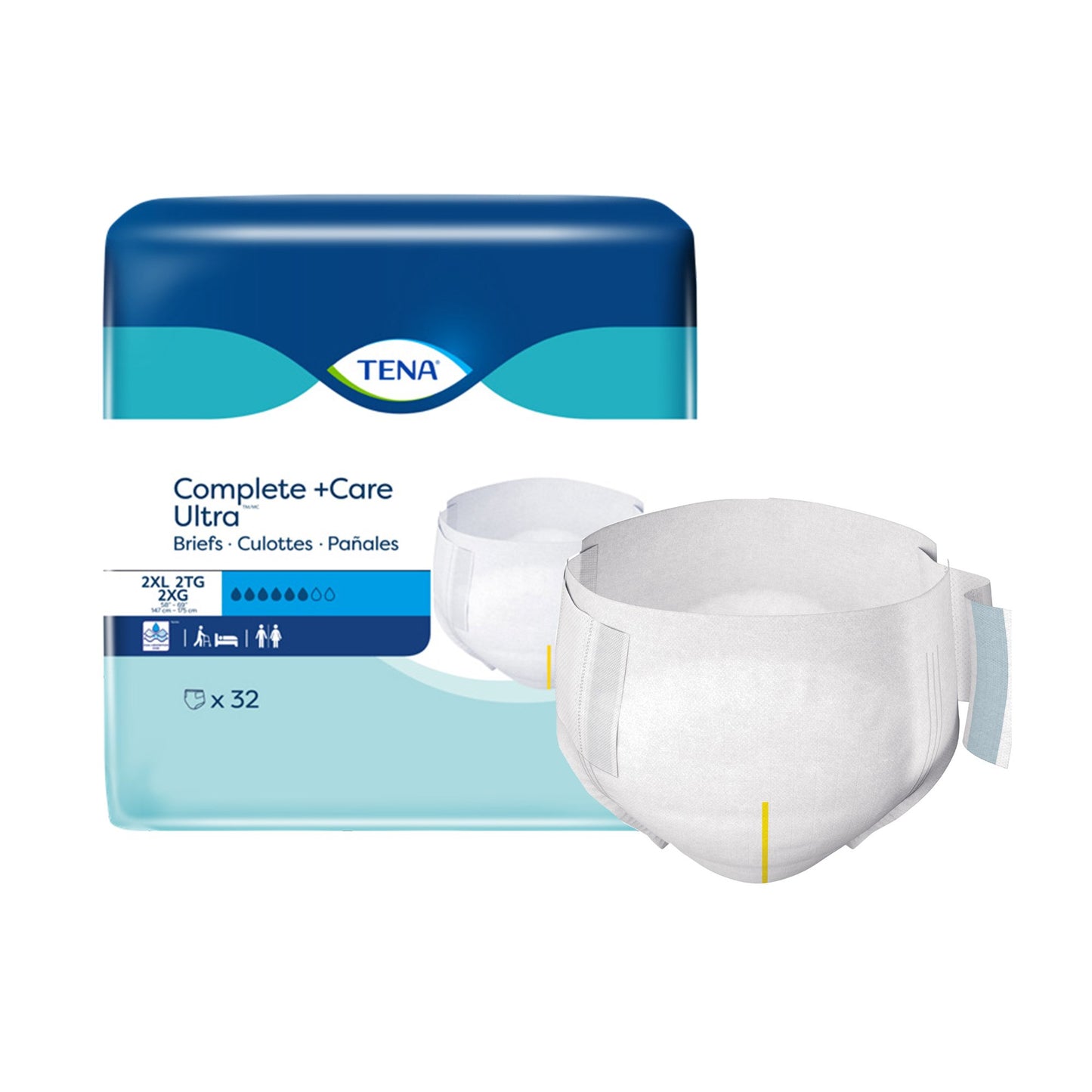 BRIEF, INCONT TENA UNSX COMPLETE CARE 2XLG (32/PK 2PK/CS)