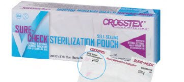 POUCH, STERILIZATION SURECHEC 5.25X10 (200/BX 10BX CROSTX