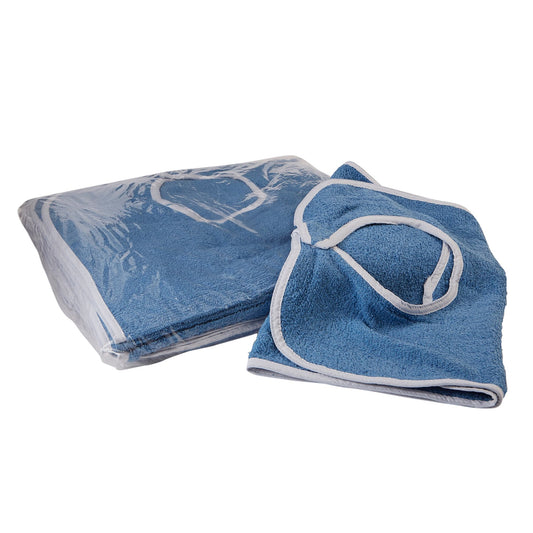 BIB, ADLT TERRY CLOTH VELCRO BLUE (12/DZ 6DZ/CS)