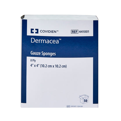 SPONGE, GAUZE DERMACEA 8PLY S TR 4"X4" (25PK/BX 24BX/CS)
