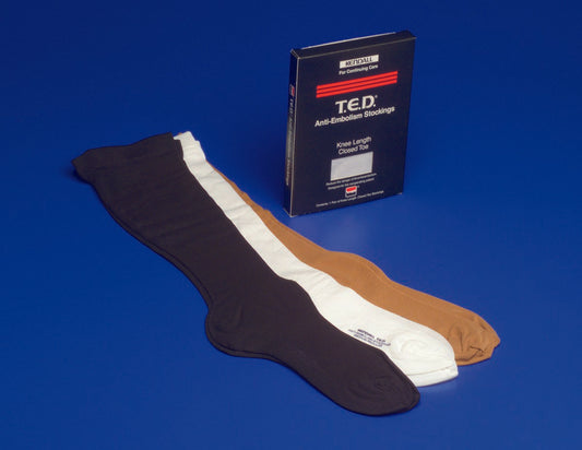 STOCKING, ANTI-EMBOLISM KNEE REG BLK MED (12PR/CS) KENDAL