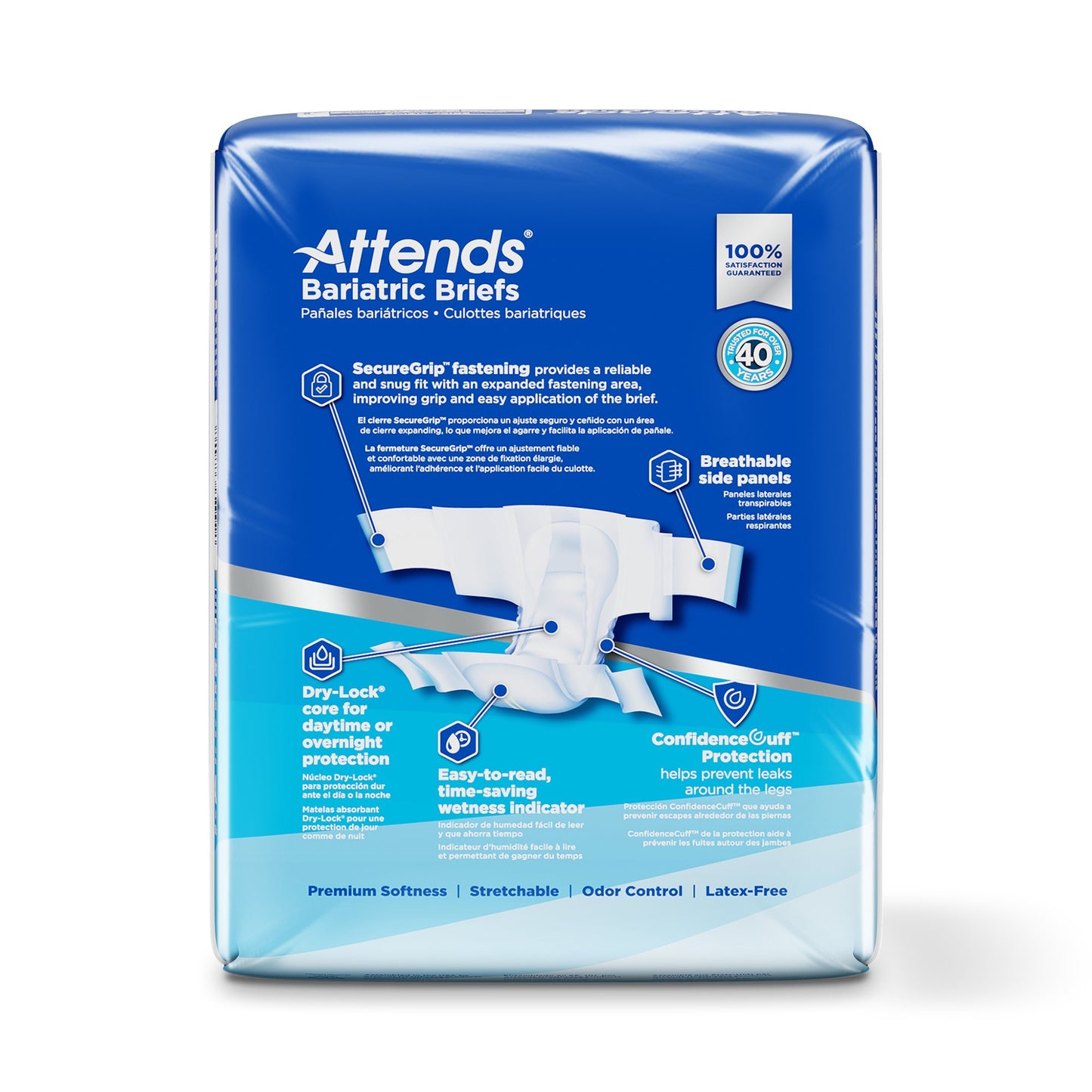 BRIEF, BARIATRIC ULTIMATE ABSORBENCY 3XLG 85" (12/BG 4BG/CS)