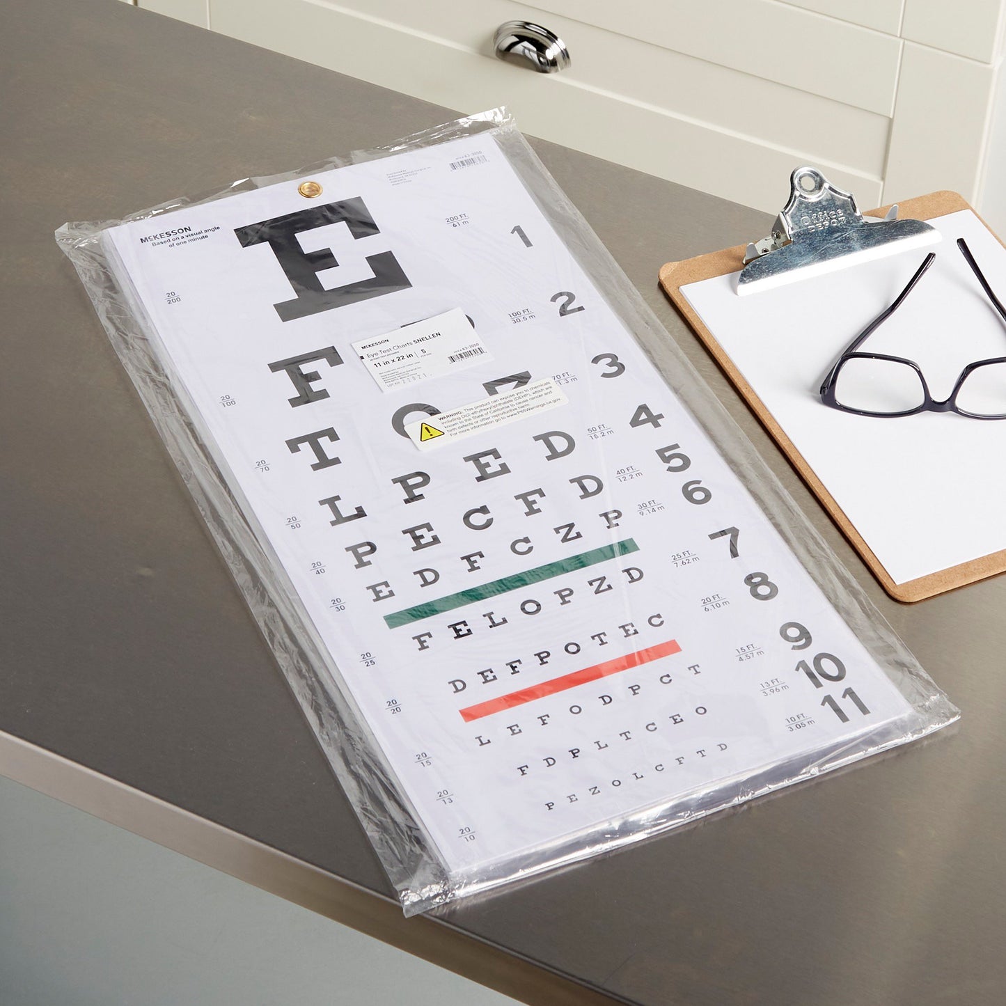 CHART, EYE TEST SNELLEN LF 20'22"X11" (5/BG)