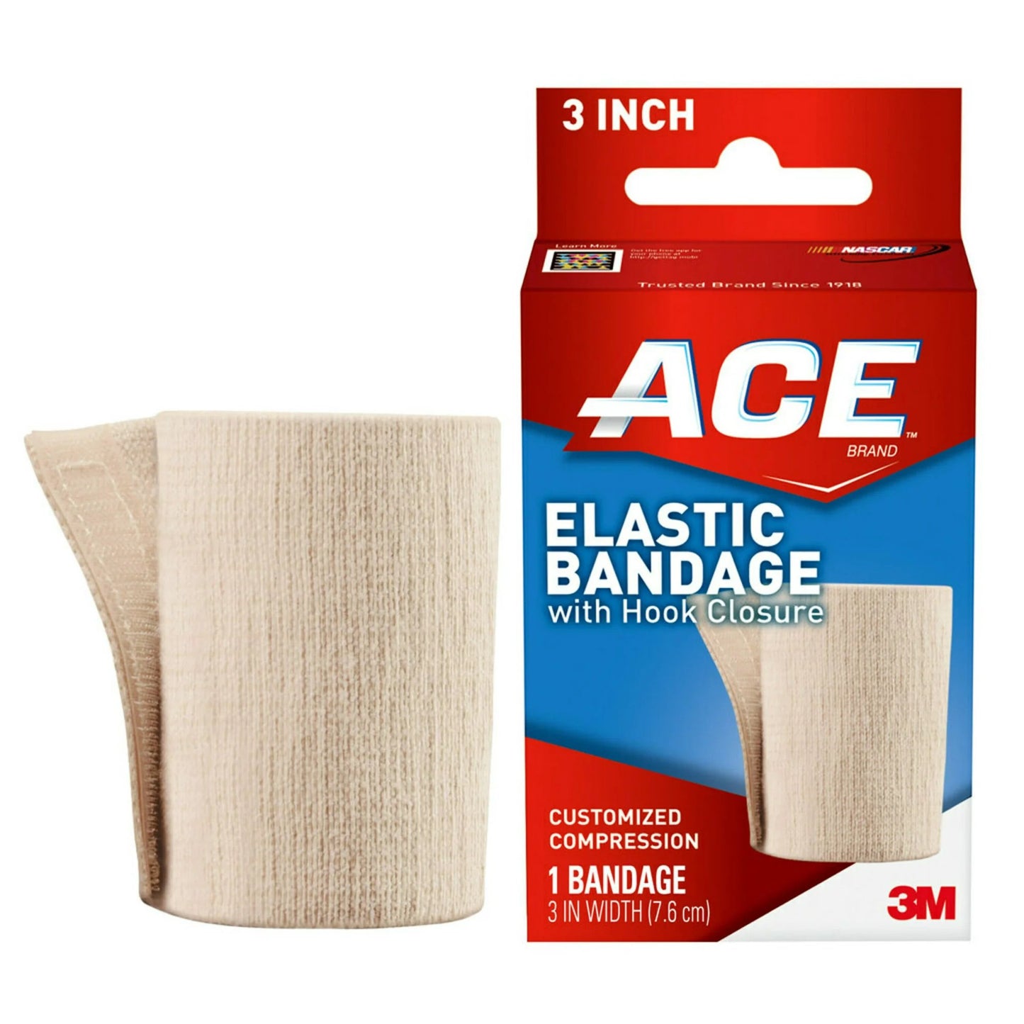 BANDAGE, ELAS ACE W/SINGLE HOOK & LOOP CLSR 3"X5YD (72/CS)