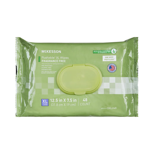 WIPE, WET FLUSHABLE XL UNSCNTDSFT PK W/LID (48/PK 12PK/CS)