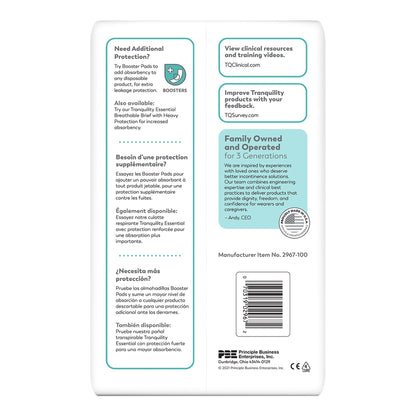 BRIEF, INCONT TRANQ ESSENT BRTHABL WHT XLG (25/BG 4BG/CS)