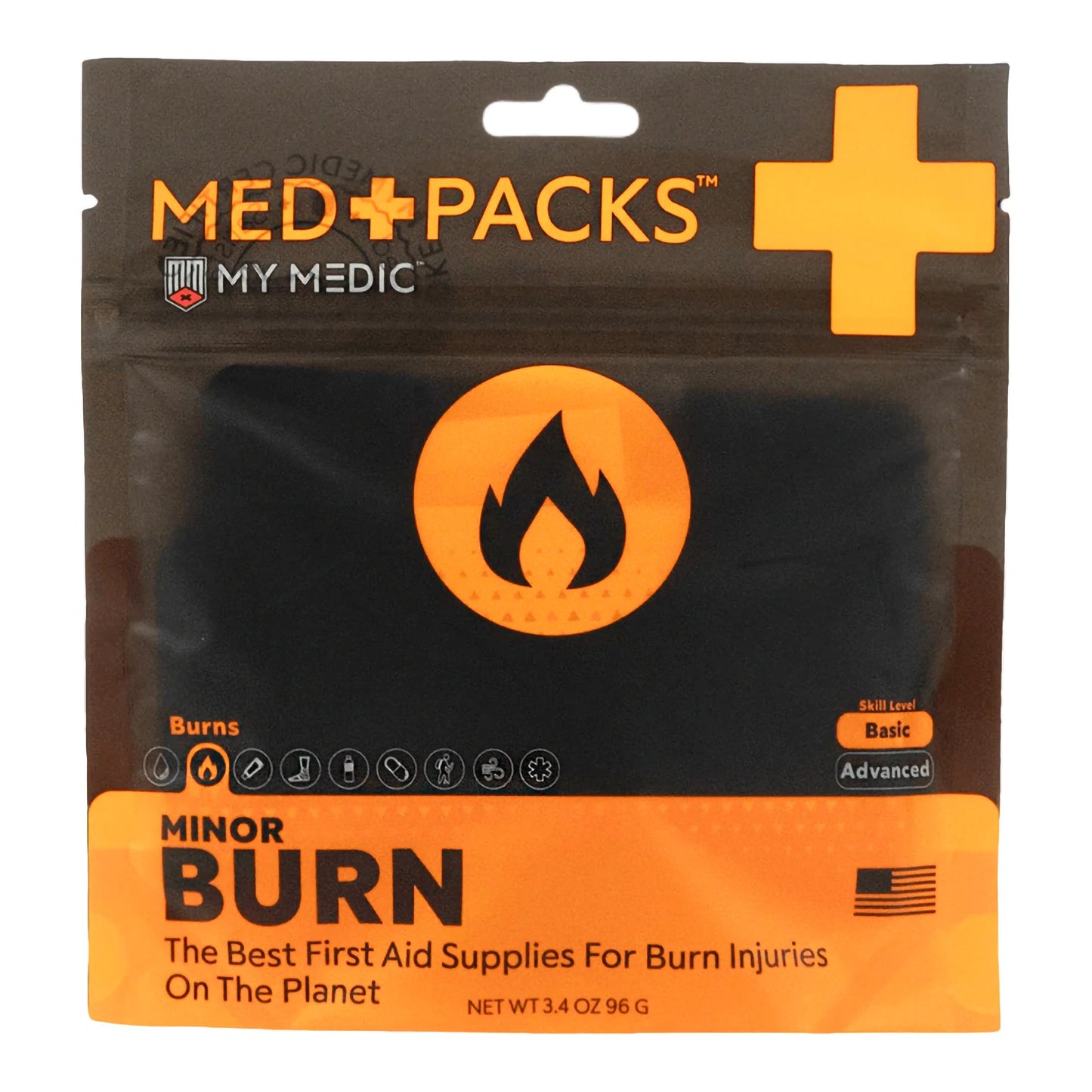 FIRST AID KIT, BURN GRAB&GO 8PC