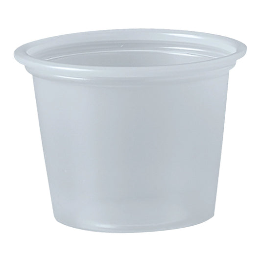 CUP, SOUFFLE PLAS TRANSLCNT 1OZ (250/SL 10SL/CS) SOLO