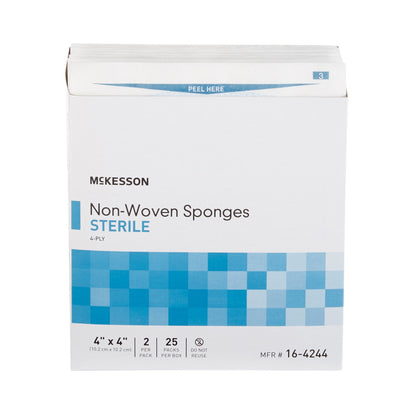 SPONGE, N/WOVN 4PLY 4"X4" STR 2'S (25PK/BX)