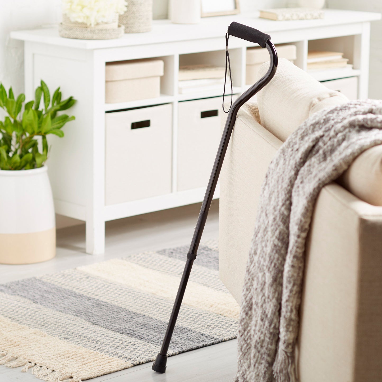CANE, OFFSET ALUM BLK (6/CS) )