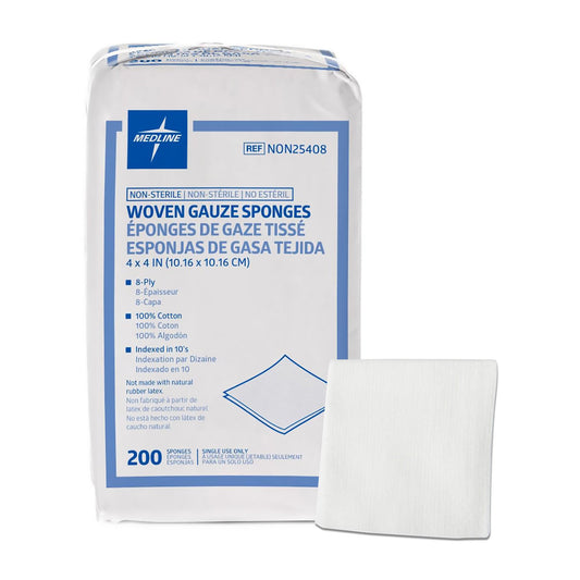 SPONGE, GAUZE 8PLY N/S 4"X4" (200/PK 20PK/CS)