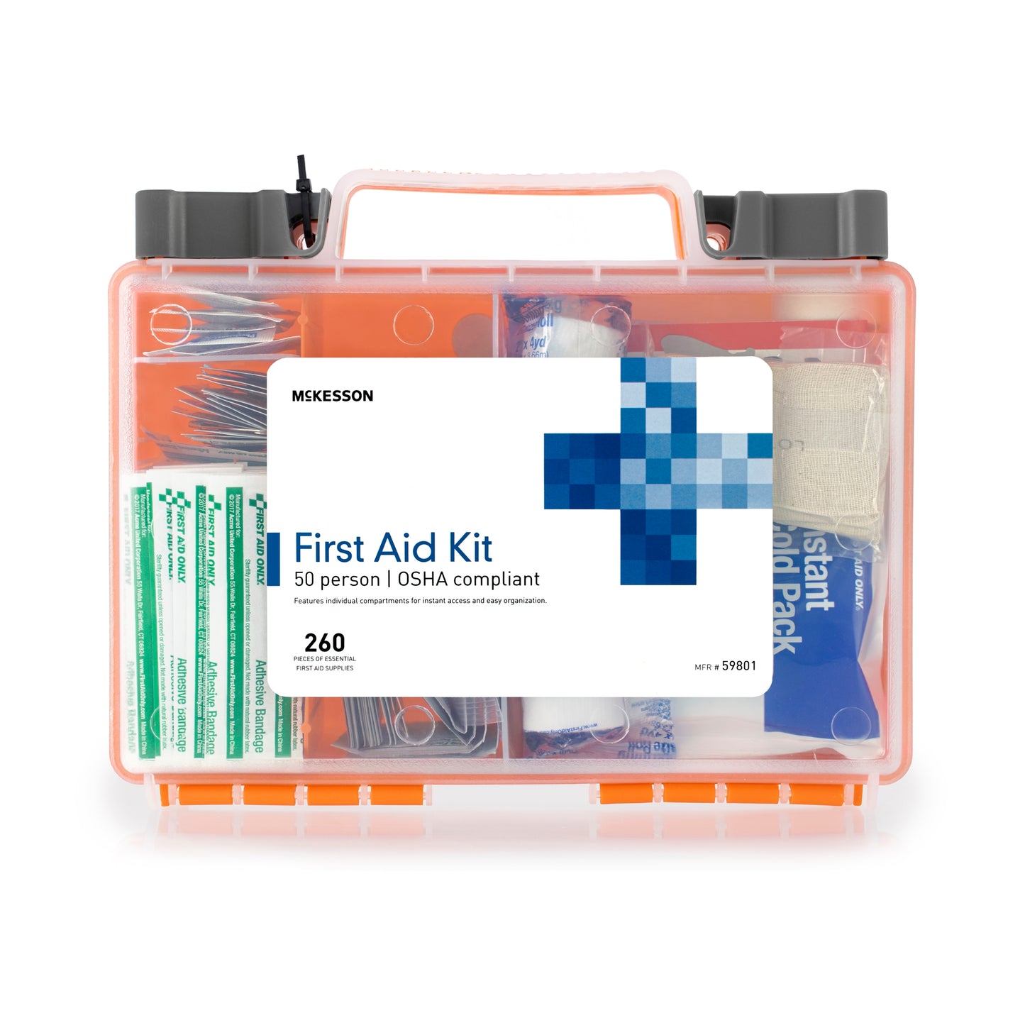 FIRST AID KIT, 50 PERSON PLASTIC (12KT/CS)
