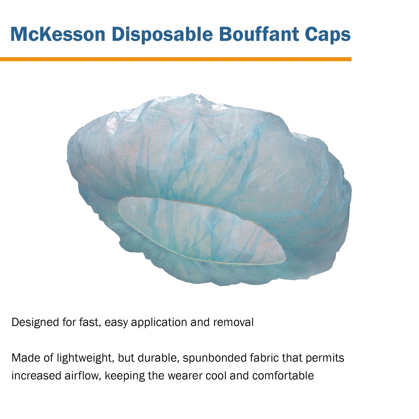 CAP, BOUFFANT LF SB BLU 21" (100/BX 5BX/CS)