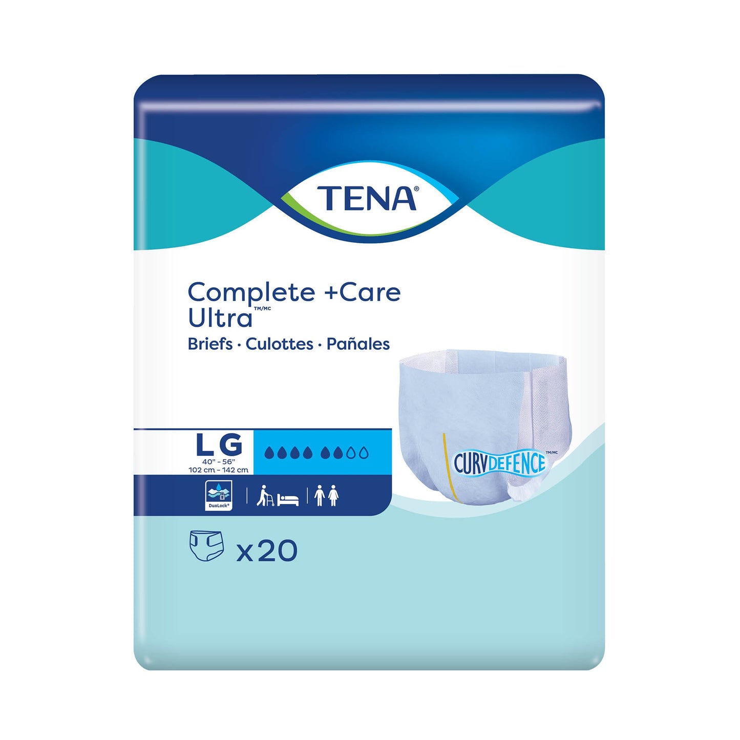 BRIEF, ULTRA TENA COMPLETE +CARE LG (20/PK, 4PK/CS)