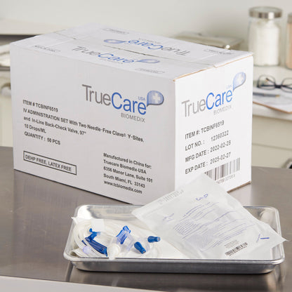 IV PUMP SET, 10DRP 2 NF PORTS 97" (50/BX)