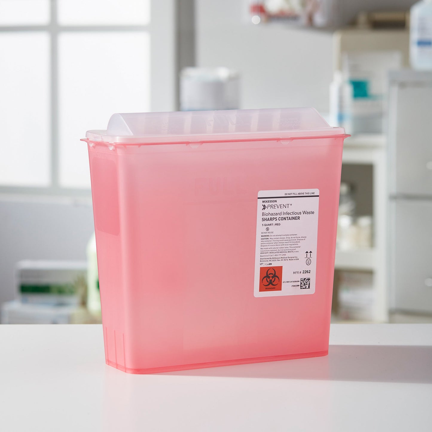 CONTAINER, SHARPS RED 5QT HORIZ (10/BX 2BX/CS)