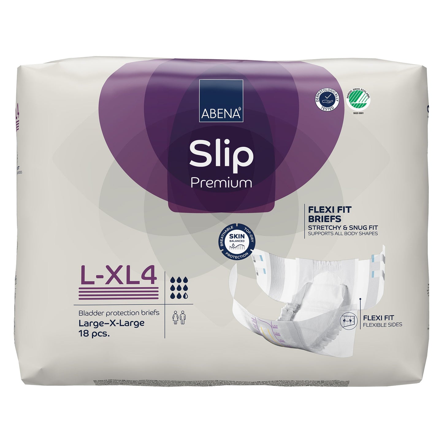 BRIEF, INCONT SLIP FLEX FIT PREM L4-XL4 LG/XLG (18/PK 4PK/CS