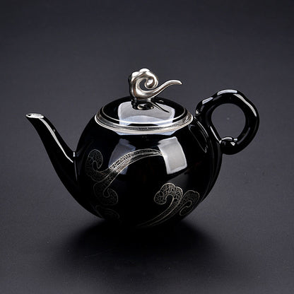 Silver pot set household tea set Xiangyun tea